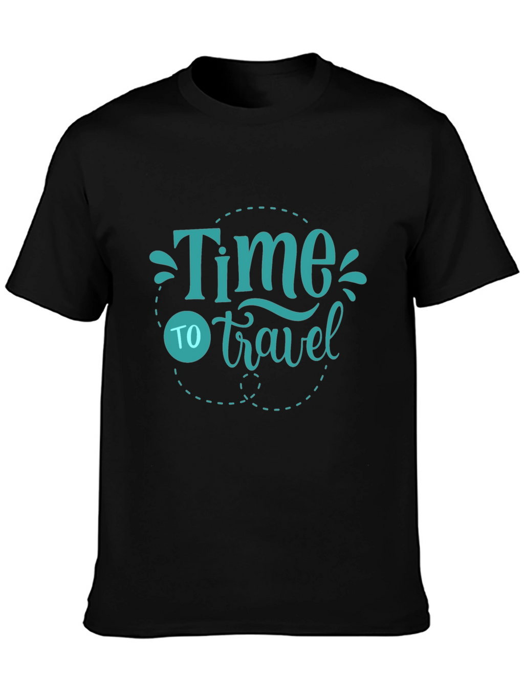 Time to Travel Graphic Tee - Black Cotton T-Shirt