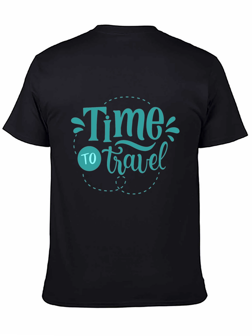 Time to Travel Graphic Tee - Black Cotton T-Shirt
