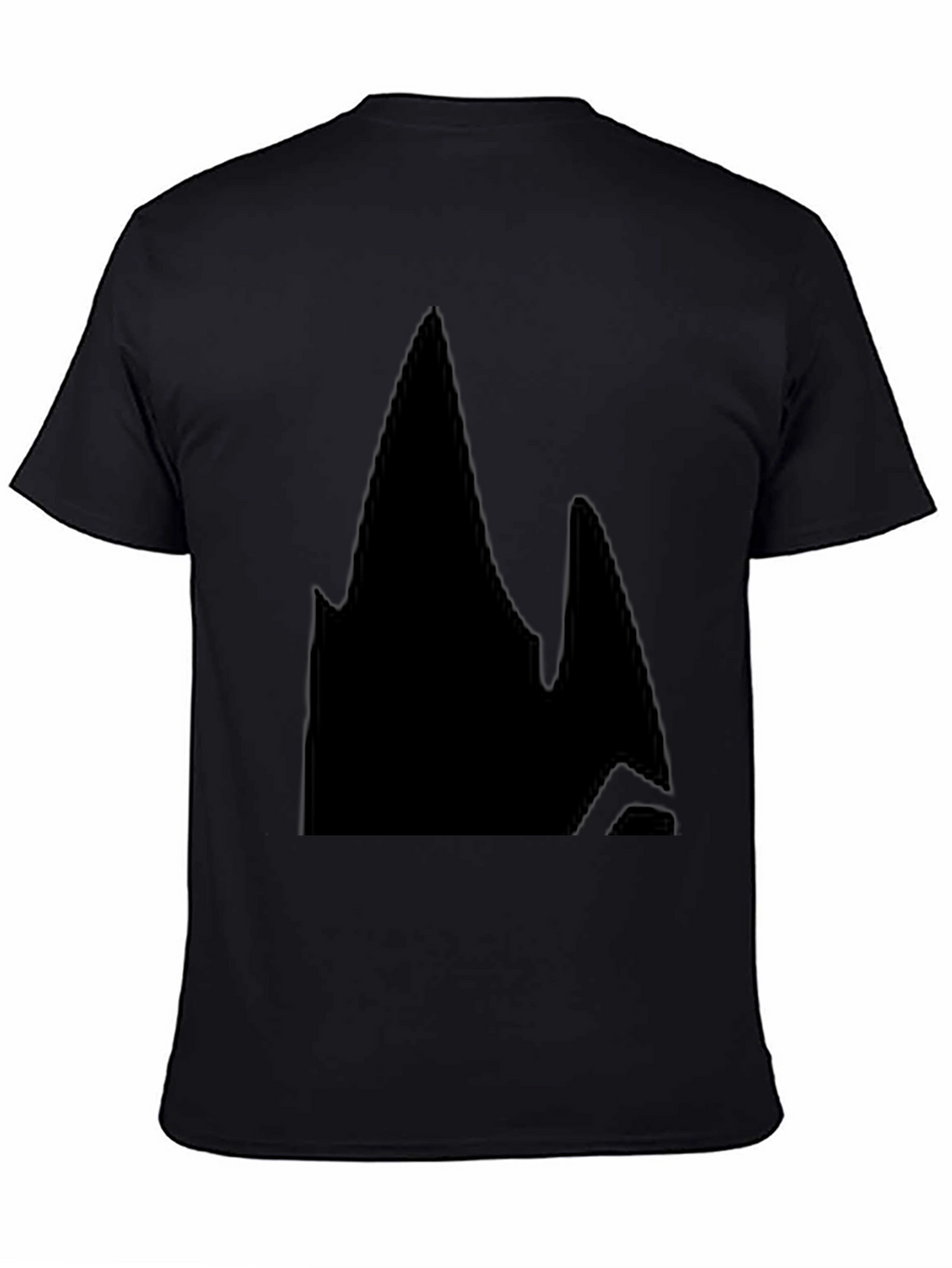 Mens Black Graphic Tee - Abstract Mountain Design