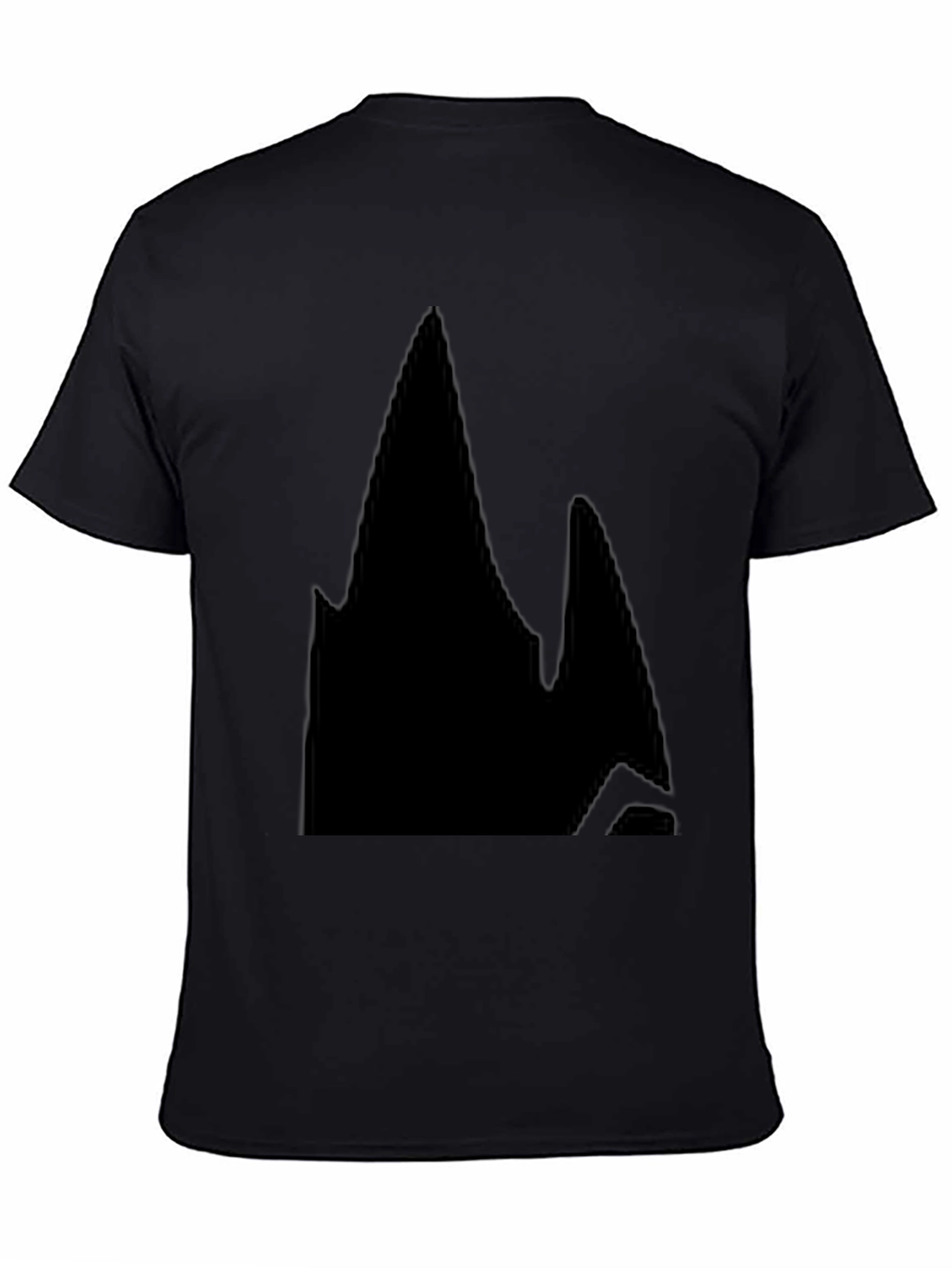 Mens Black Graphic Tee - Abstract Mountain Design