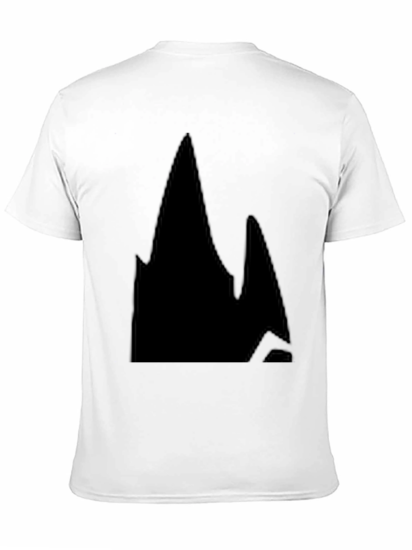Mens Black Graphic Tee - Abstract Mountain Design