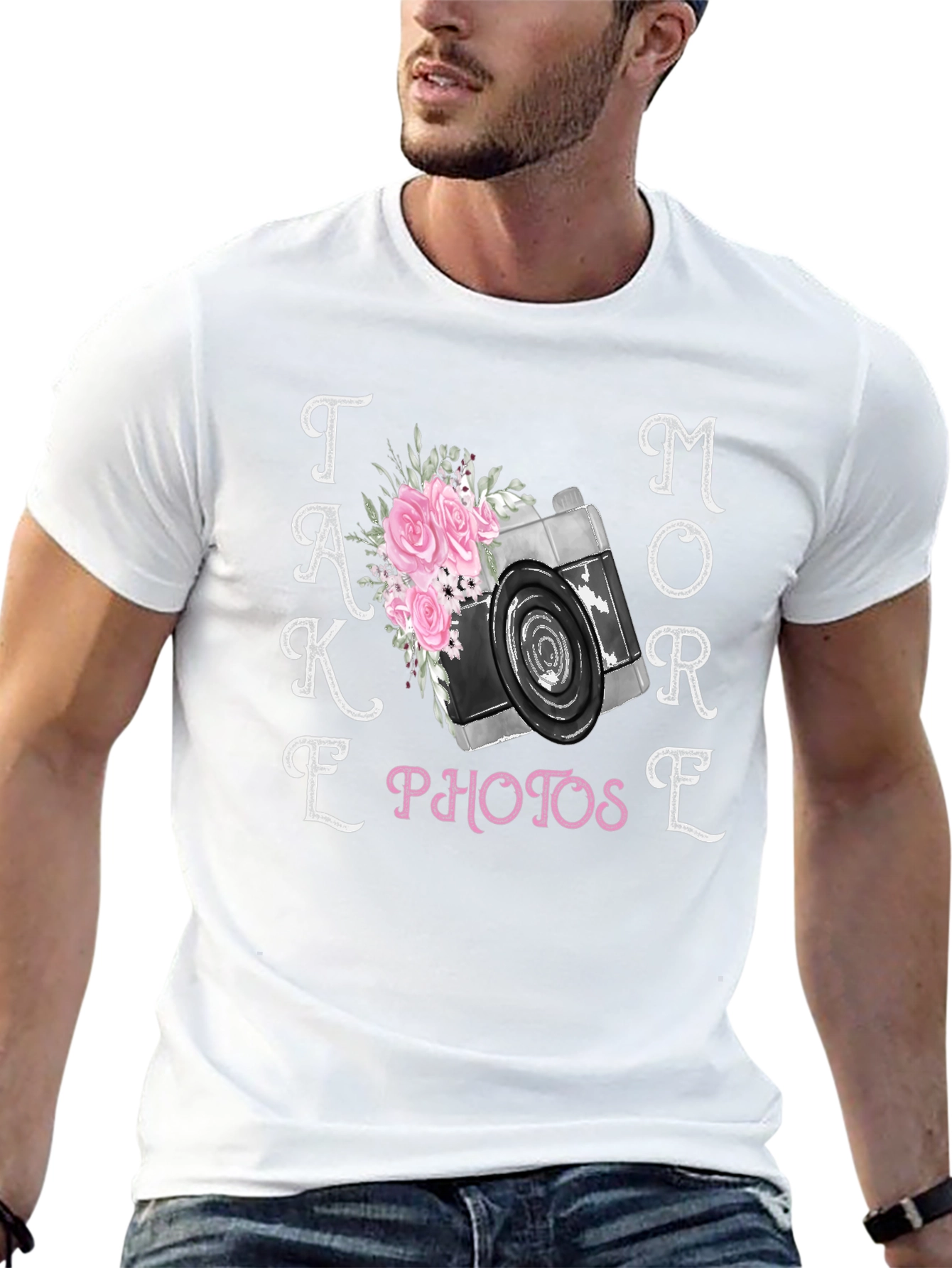 Take More Photos T-Shirt Camera Floral Design