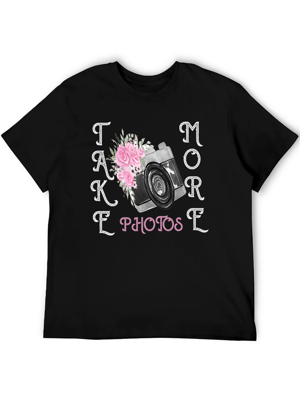 Take More Photos T-Shirt Camera Floral Design