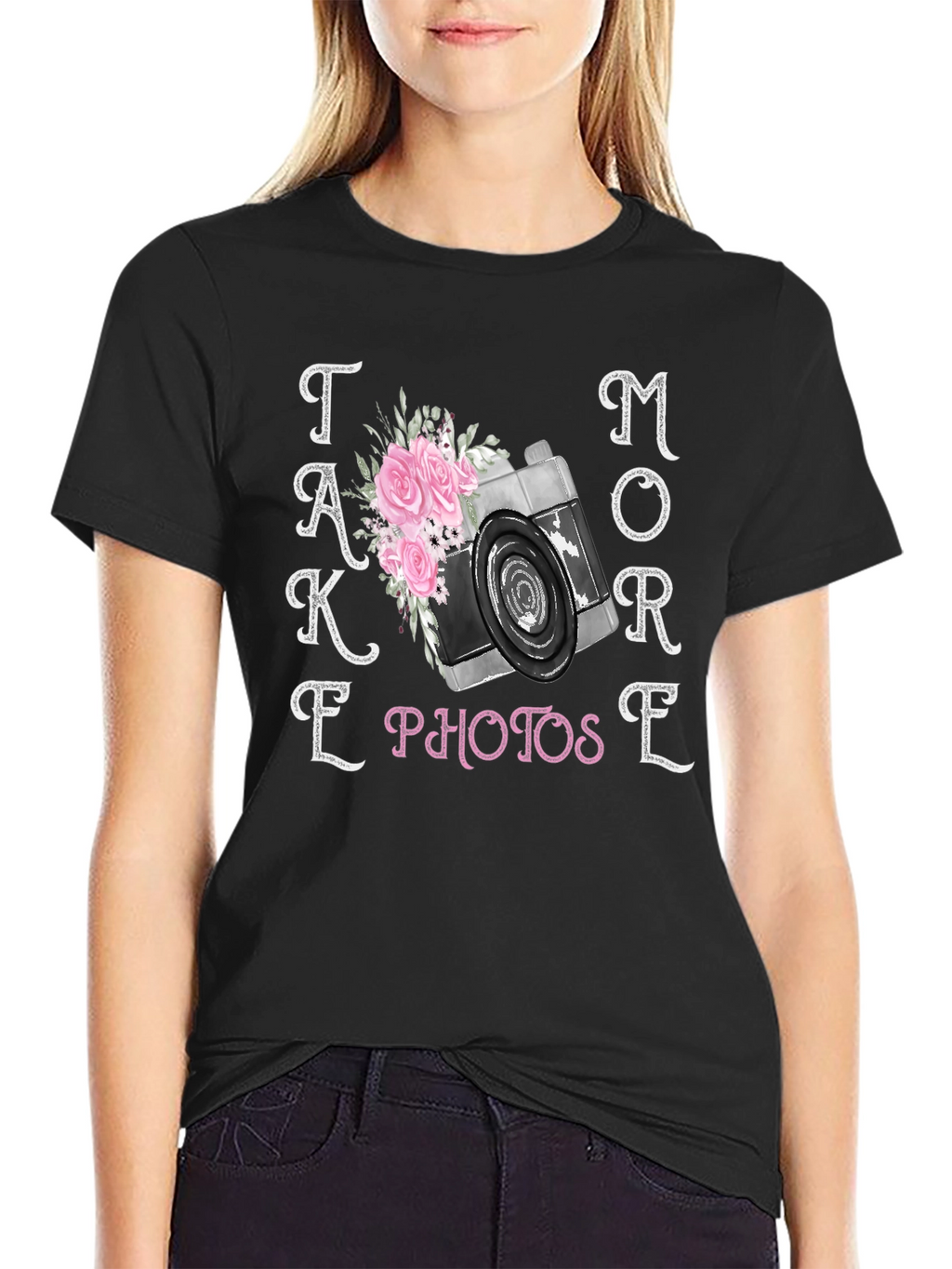 Take More Photos T-Shirt Camera Floral Design