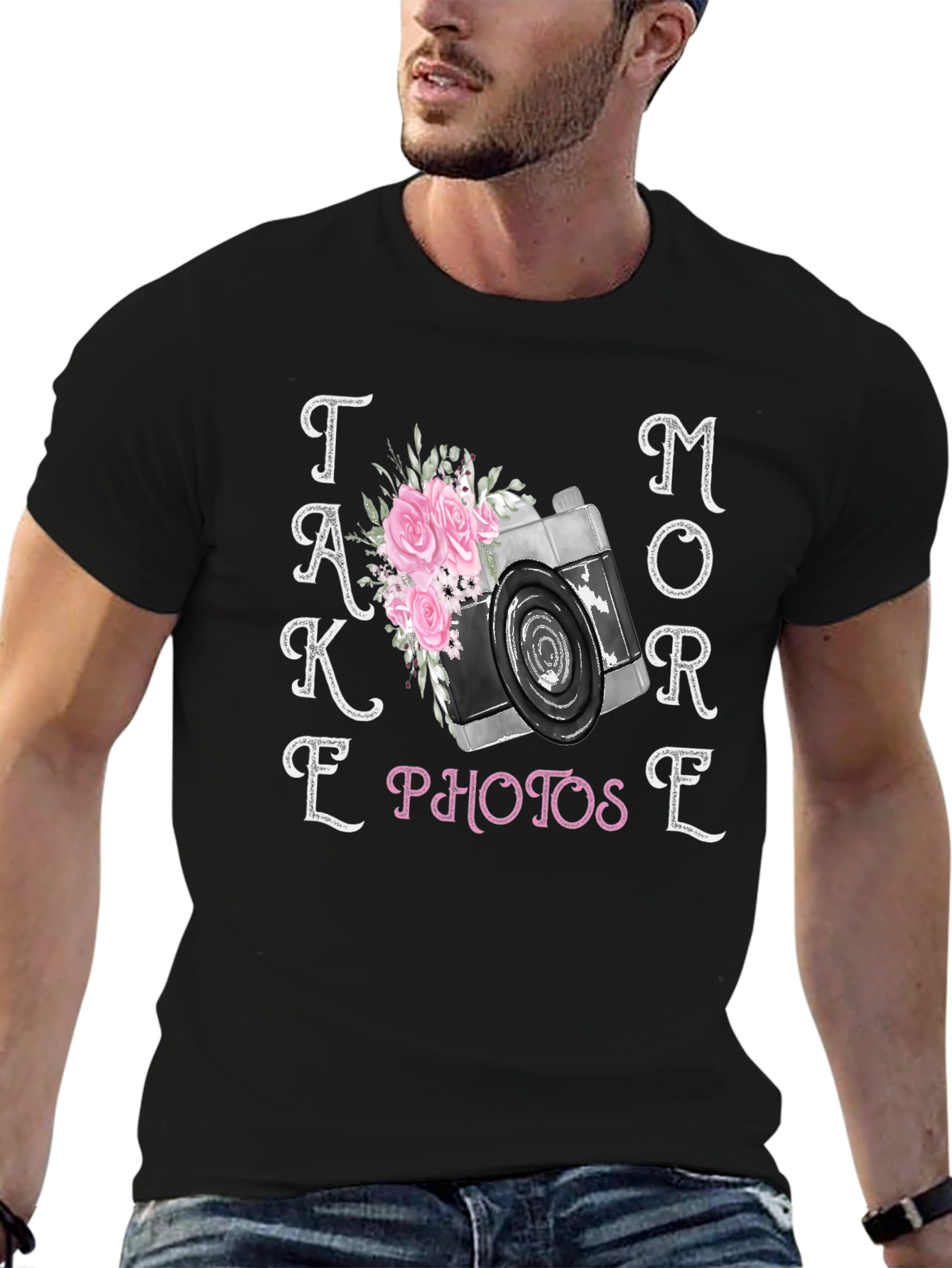 Take More Photos T-Shirt Camera Floral Design