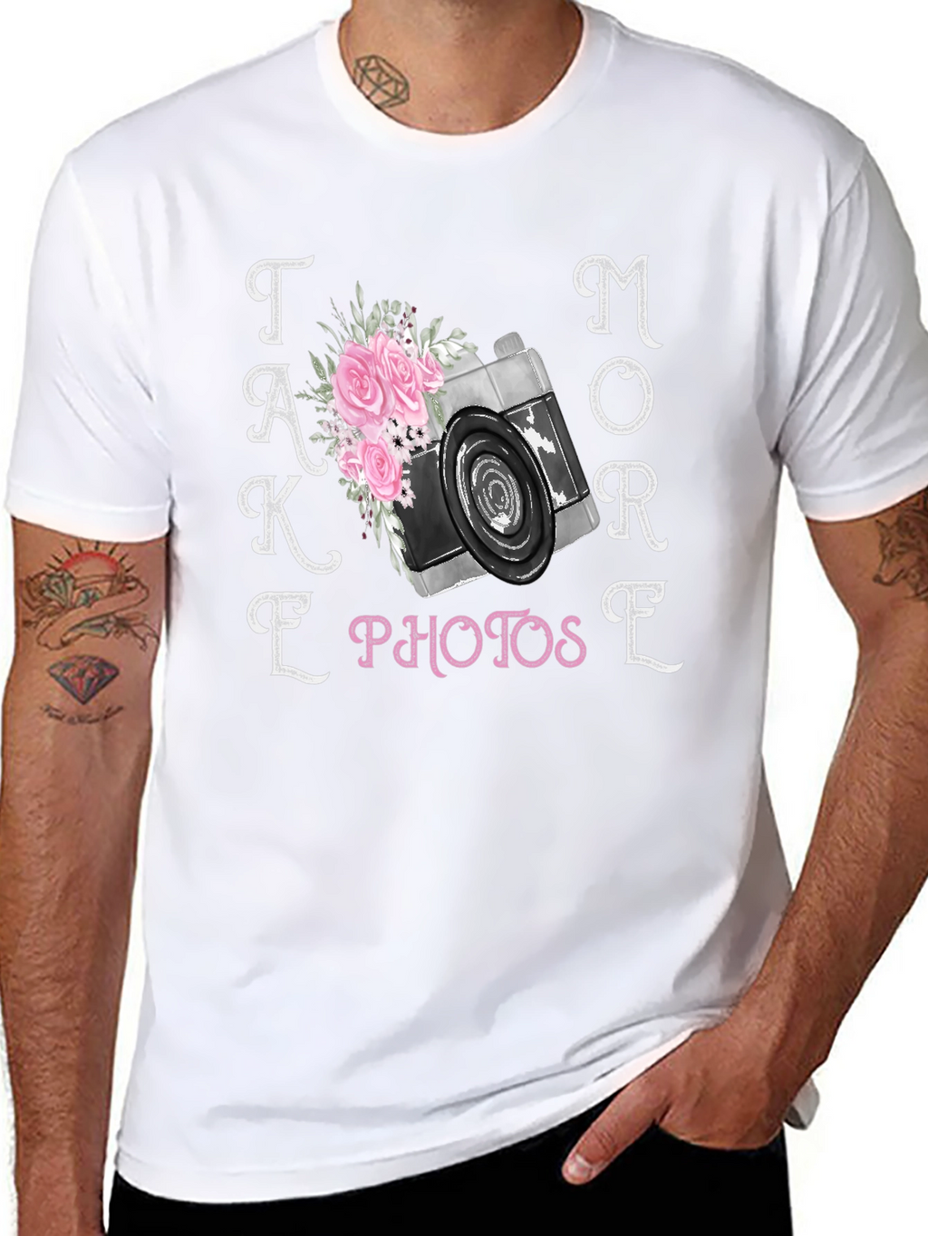 Take More Photos T-Shirt Camera Floral Design