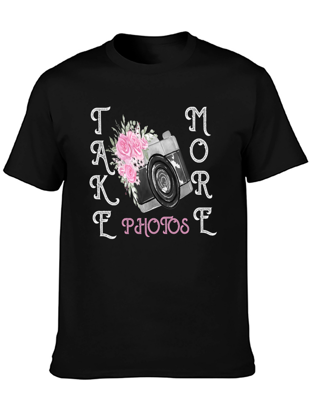 Take More Photos T-Shirt Camera Floral Design