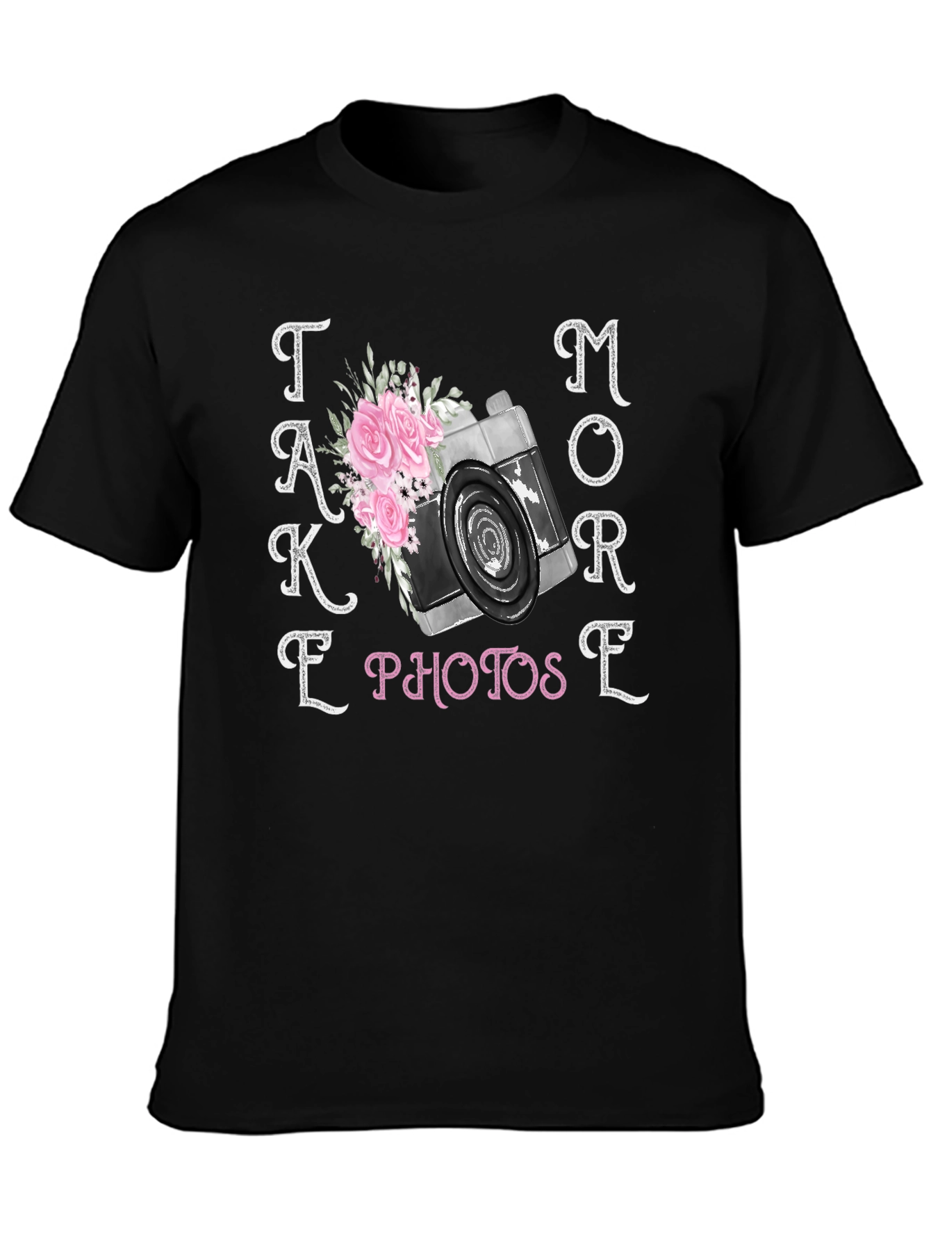 Take More Photos T-Shirt Camera Floral Design
