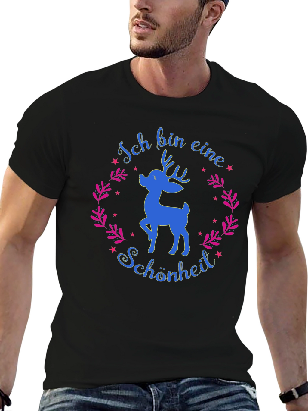 Ich bin eine Schönheit Deer Graphic Tee