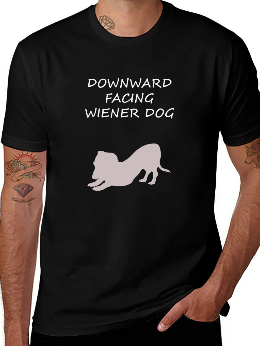 Downward Facing Wiener Dog Graphic Tee