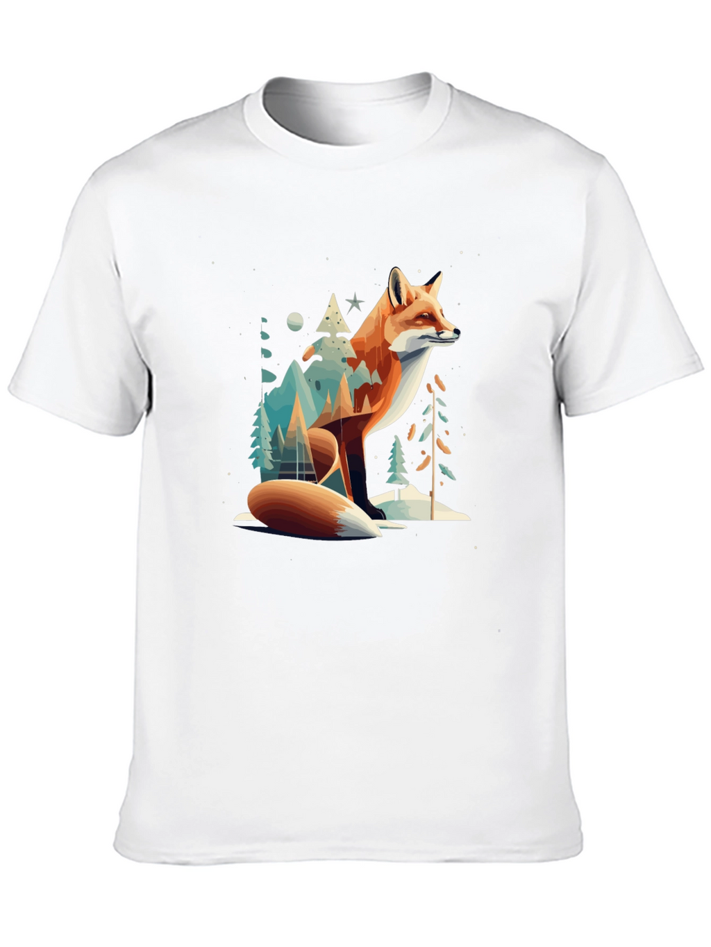 Fox & Winter Forest Graphic T-Shirt
