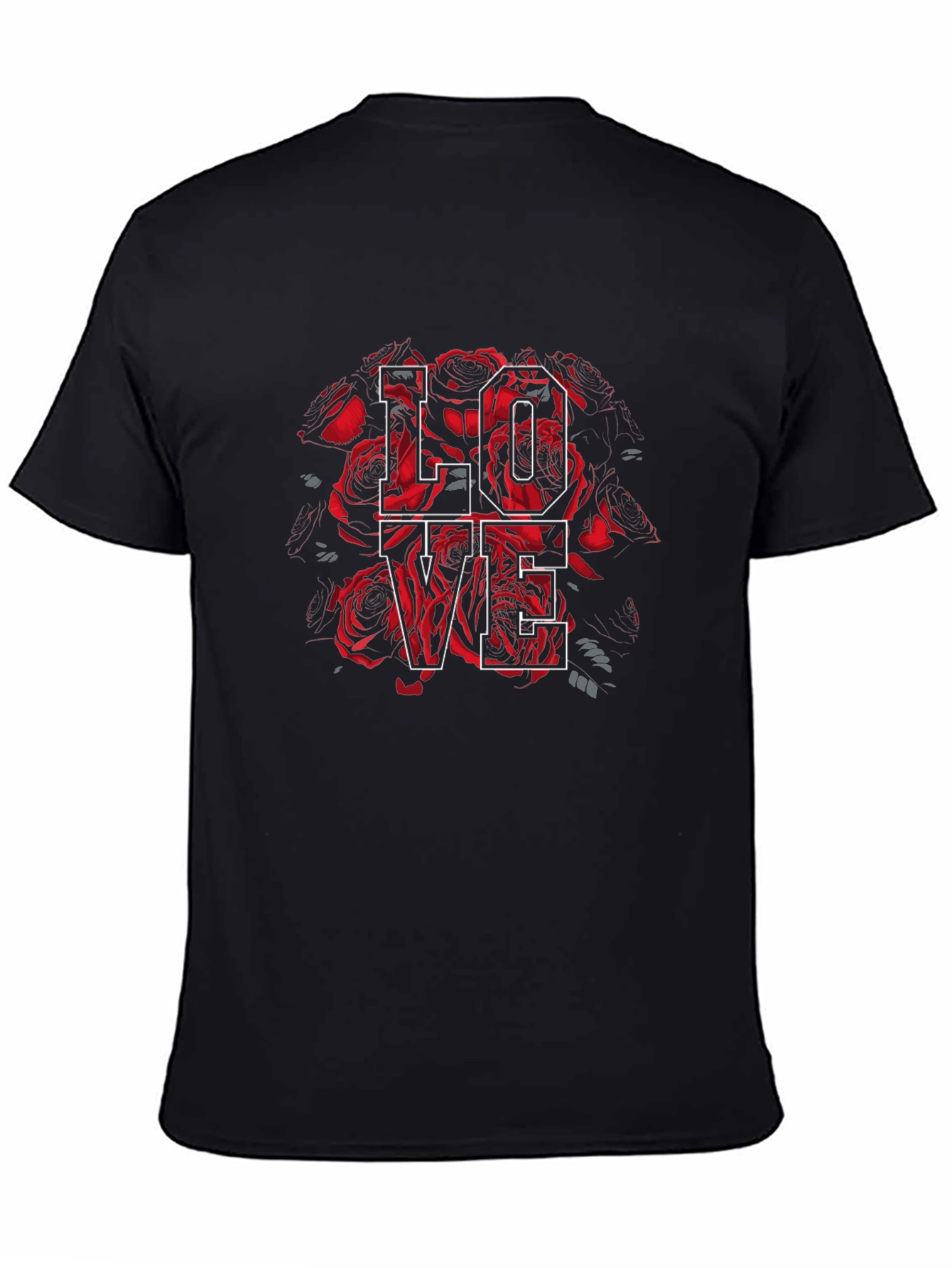 Love Roses Graphic Tee - Stylish Black T-Shirt