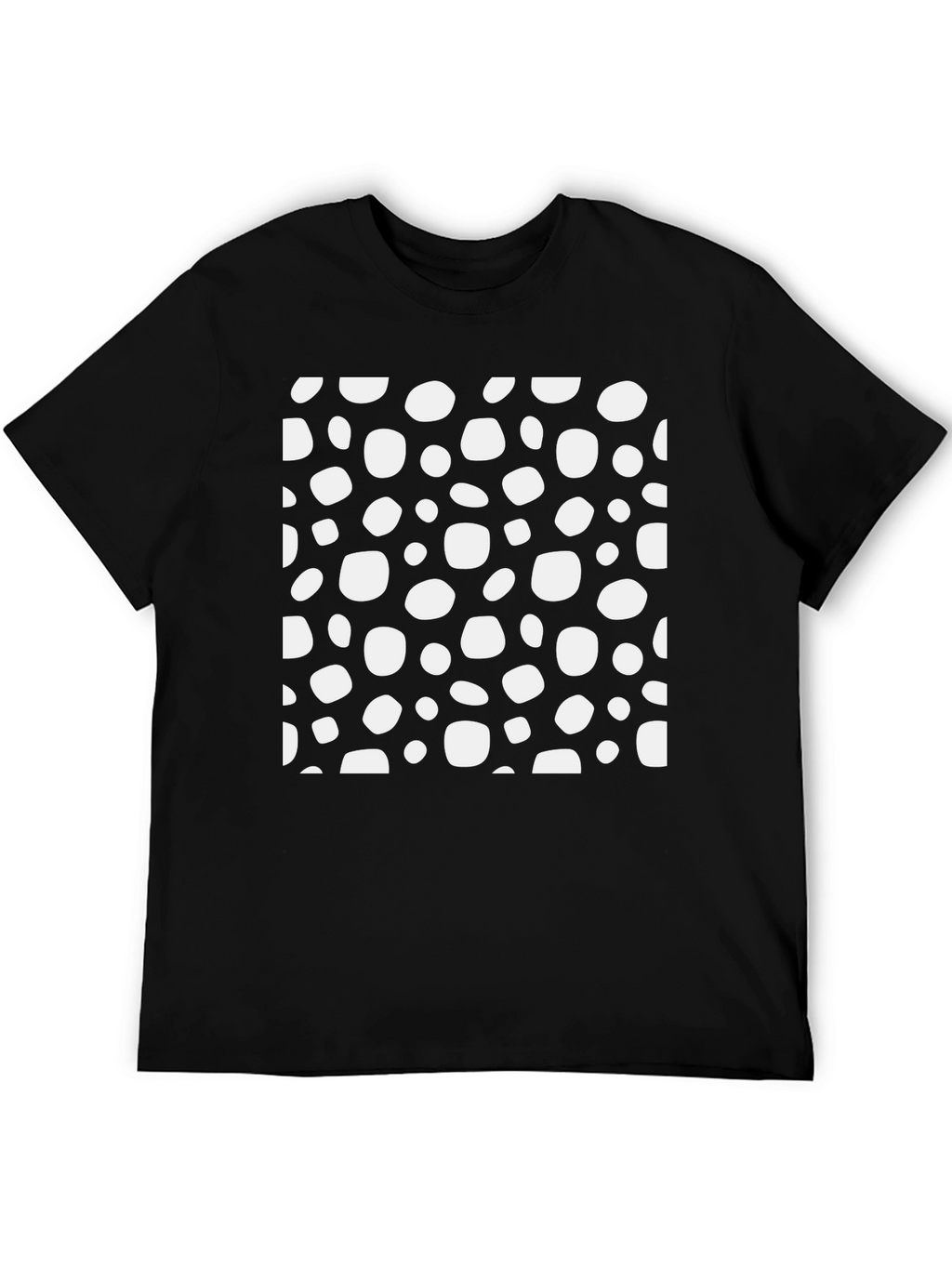Funky Black T-Shirt with White Spot Pattern
