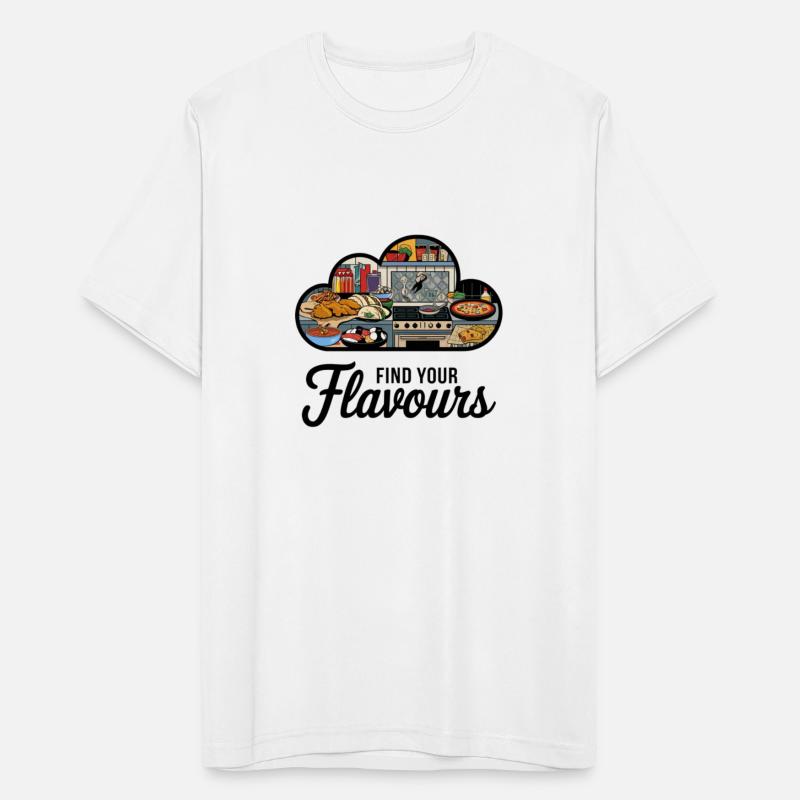 A logo with the text find your flavours T Shirt