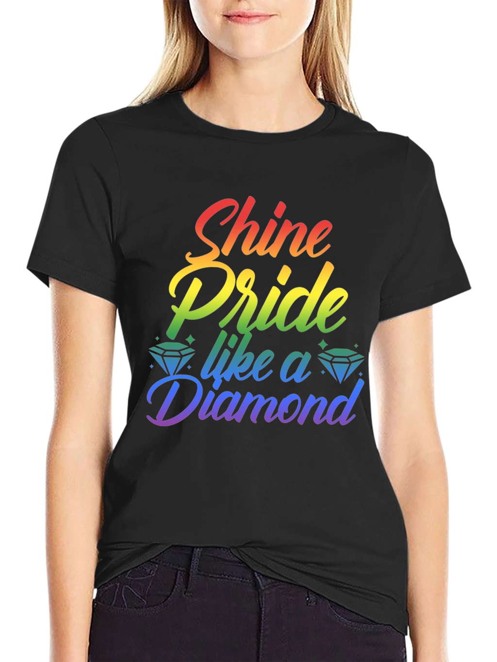 Shine Pride Like a Diamond Rainbow Tee