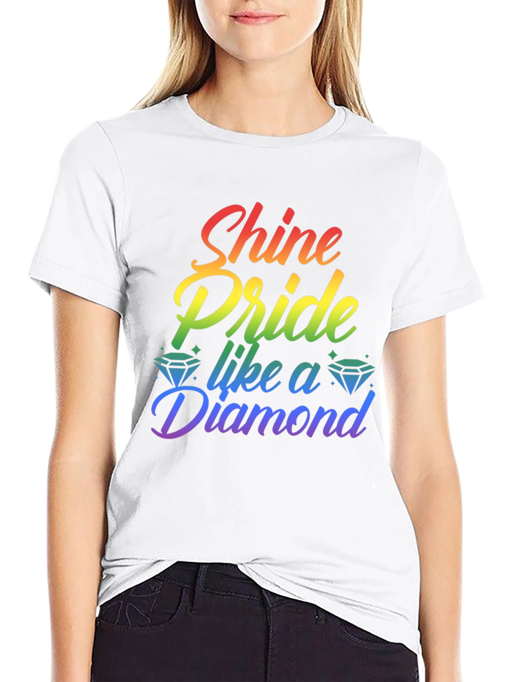 Shine Pride Like a Diamond Rainbow Tee