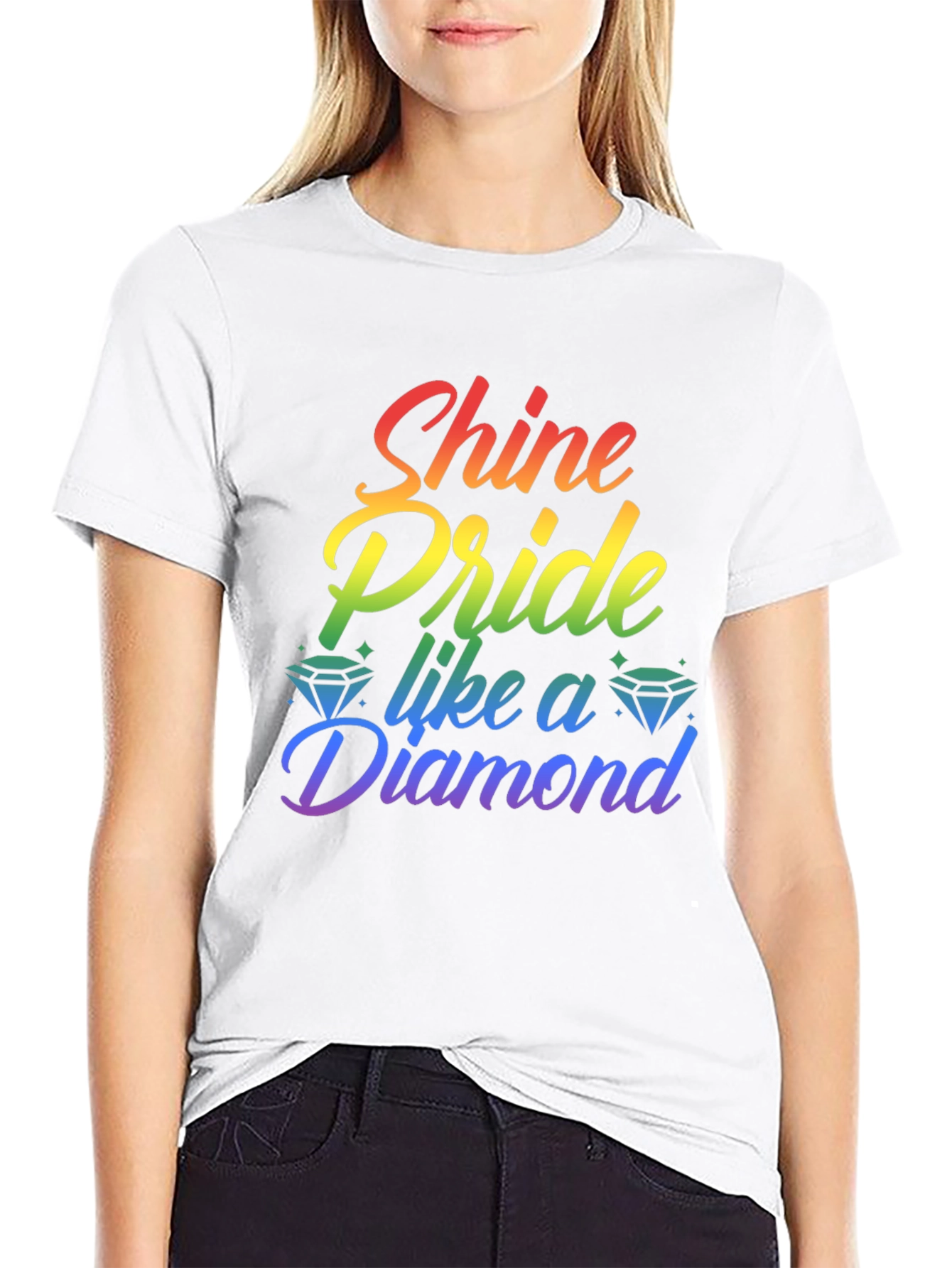 Shine Pride Like a Diamond Rainbow Tee