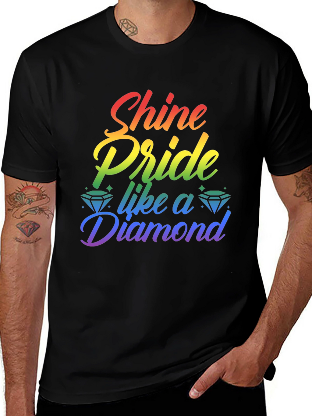 Shine Pride Like a Diamond Rainbow Tee