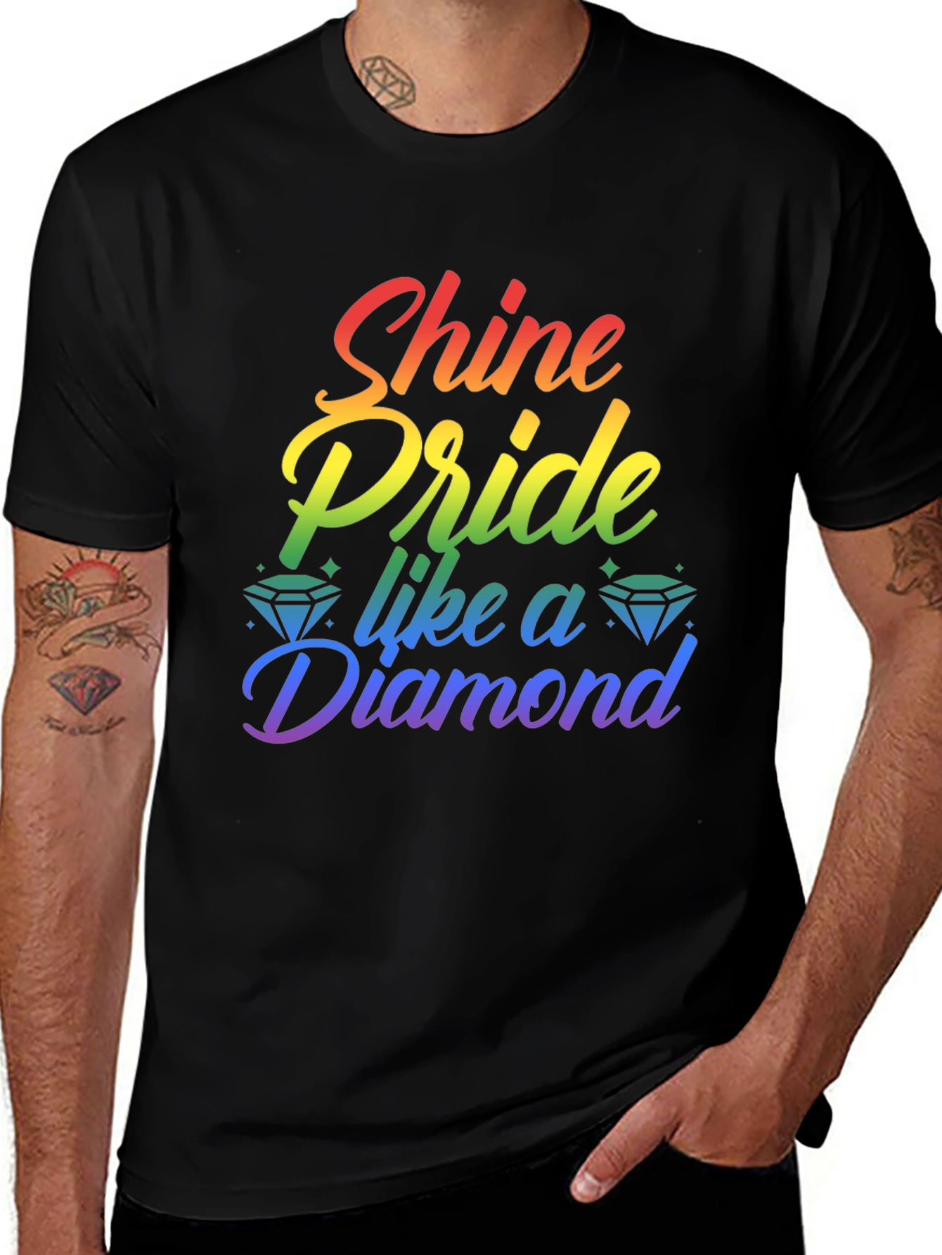 Shine Pride Like a Diamond Rainbow Tee