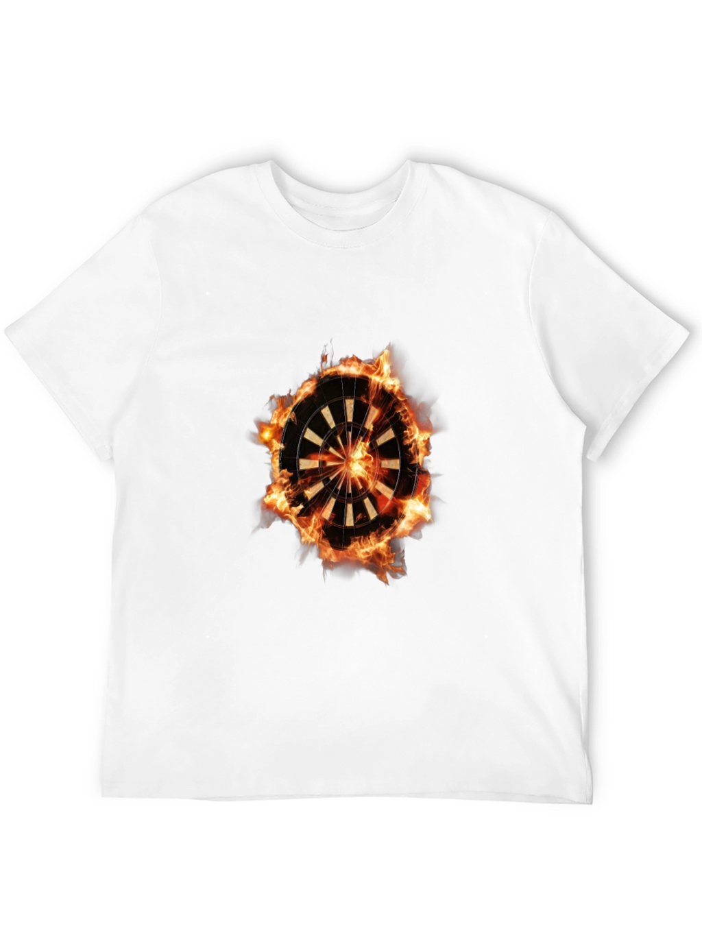 Flaming Dartboard Graphic Tee - Cool Design