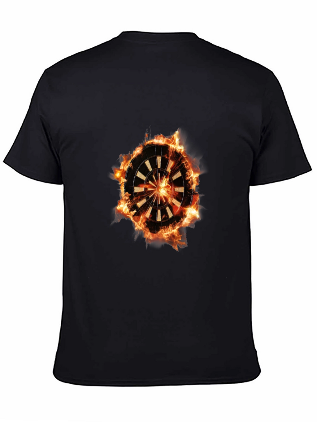 Flaming Dartboard Graphic Tee - Cool Design