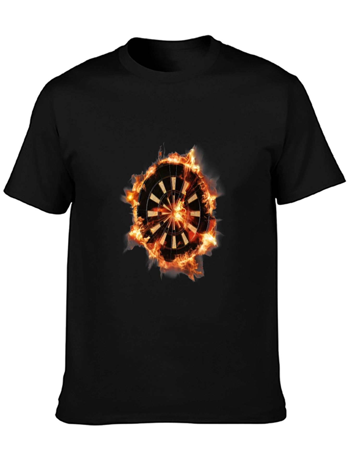 Flaming Dartboard Graphic Tee - Cool Design