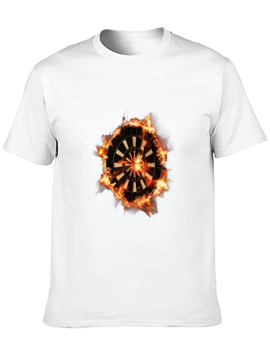 Flaming Dartboard Graphic Tee - Cool Design