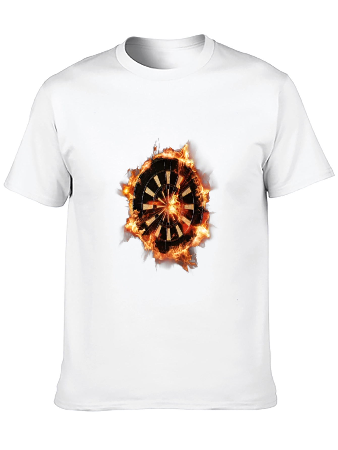 Flaming Dartboard Graphic Tee - Cool Design