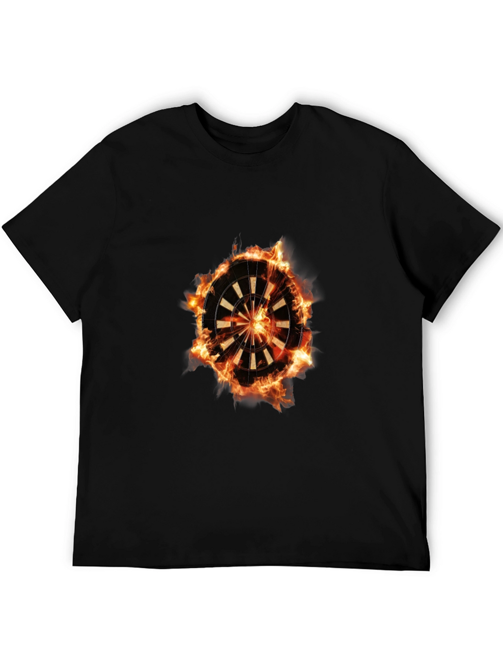 Flaming Dartboard Graphic Tee - Cool Design