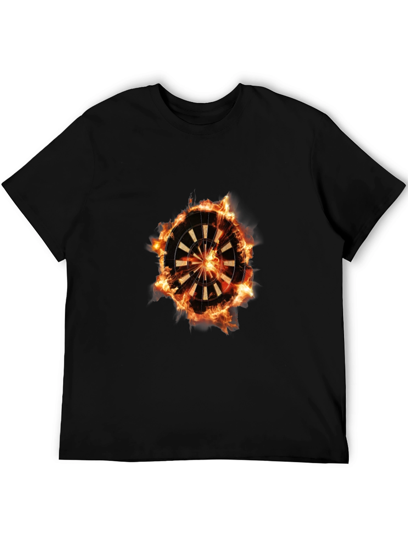 Flaming Dartboard Graphic Tee - Cool Design