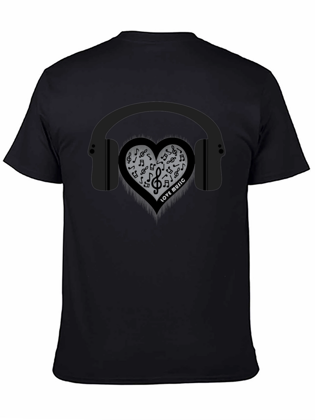 Love Music T-Shirt - Headphones & Heart Notes