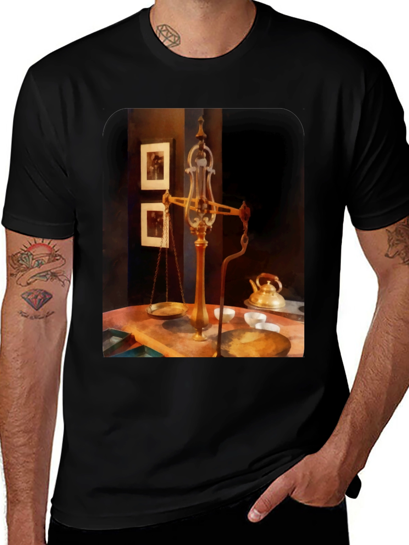 Vintage Scale T-Shirt - Unique Artistic Design