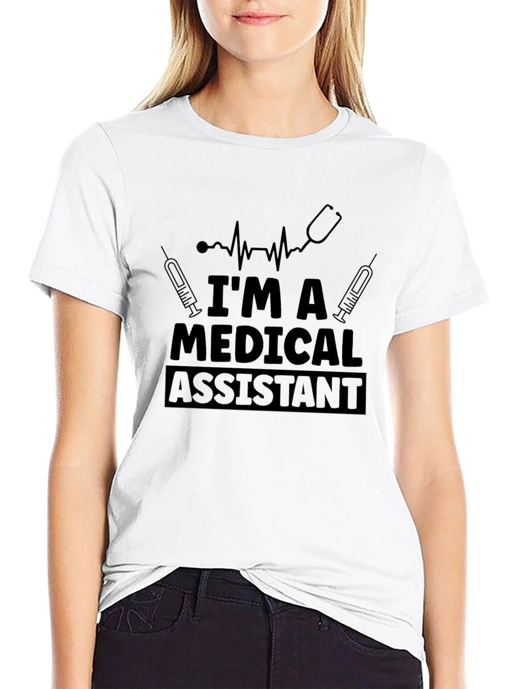 Medical Assistant Graphic Tee - Black Short Sleeve