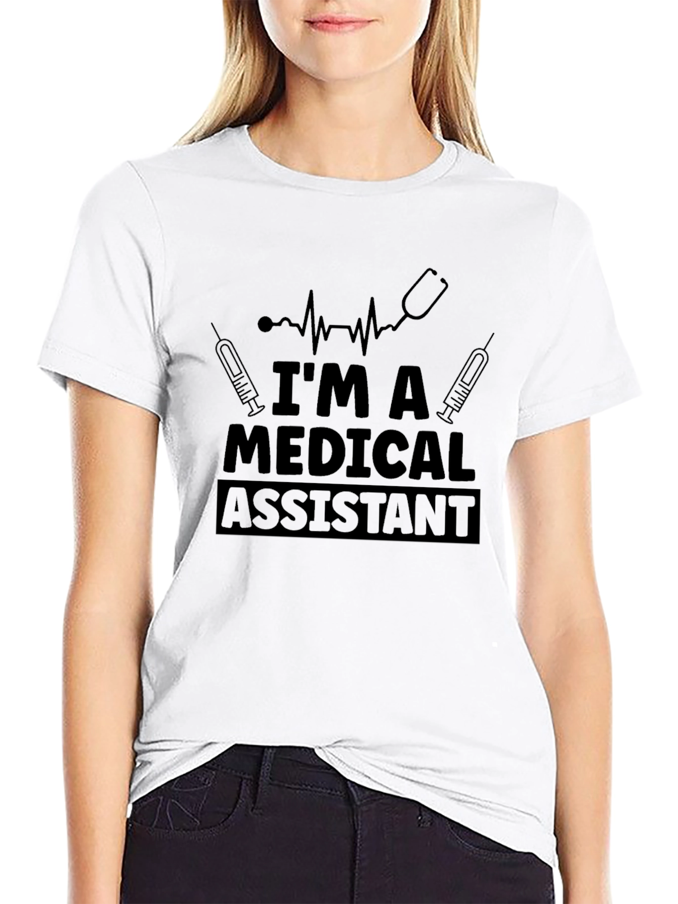 Medical Assistant Graphic Tee - Black Short Sleeve