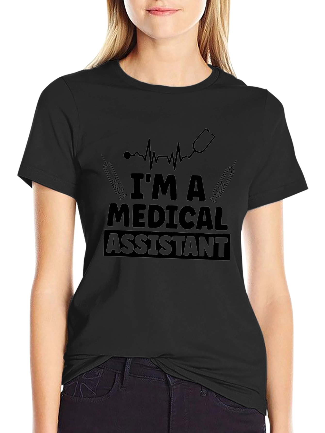 Medical Assistant Graphic Tee - Black Short Sleeve