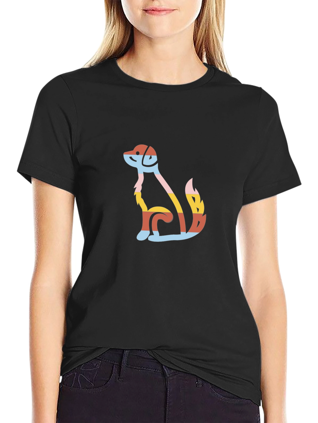 Colorful Dog Graphic T-Shirt – Modern Dog Lover Tee