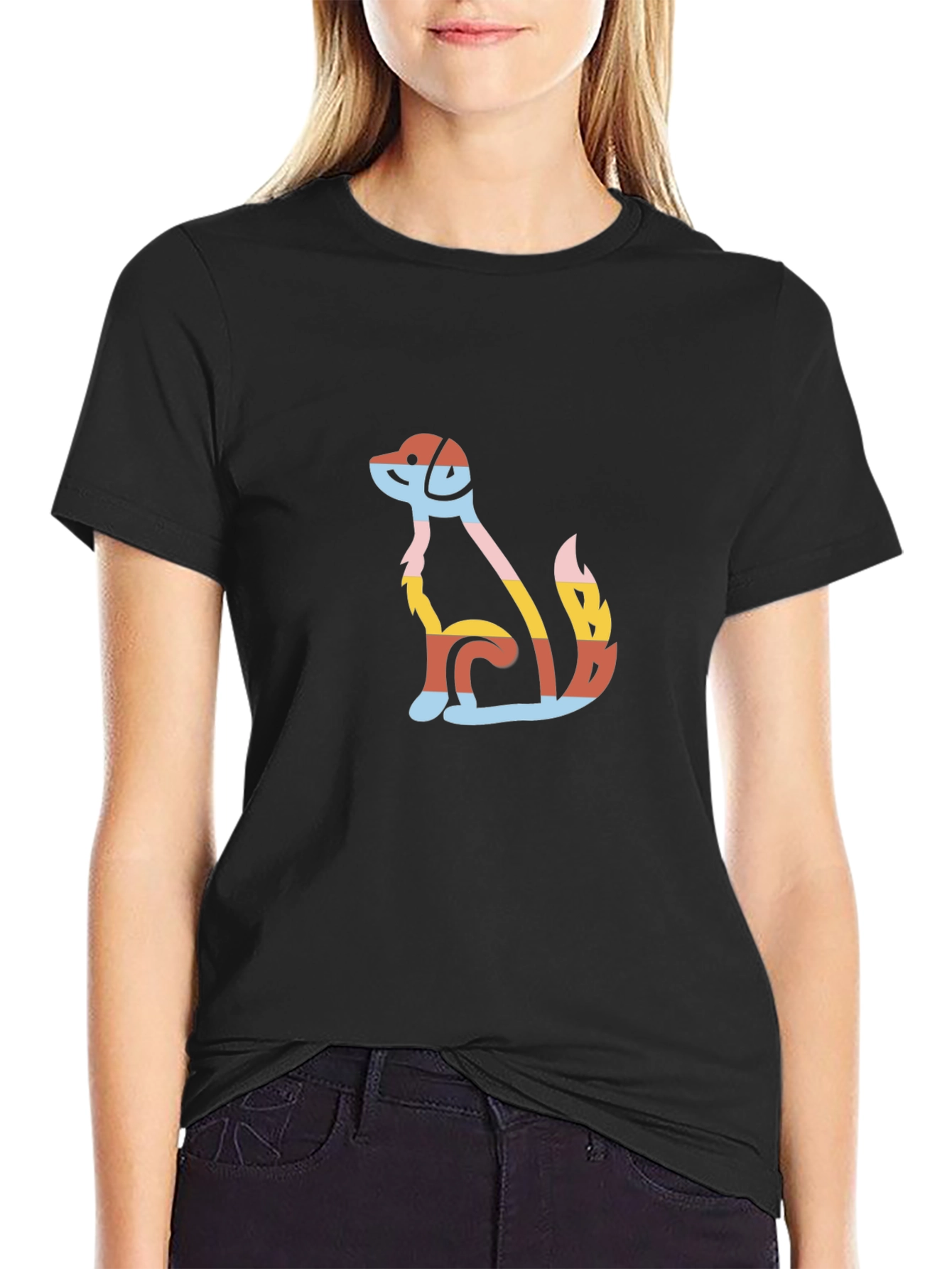 Colorful Dog Graphic T-Shirt – Modern Dog Lover Tee