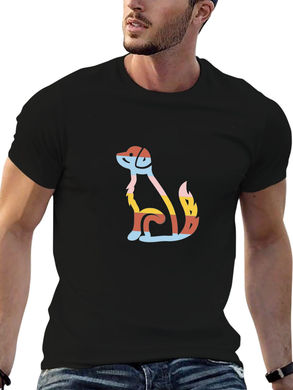 Colorful Dog Graphic T-Shirt – Modern Dog Lover Tee