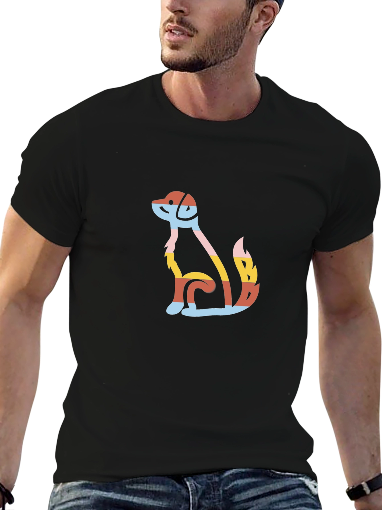 Colorful Dog Graphic T-Shirt – Modern Dog Lover Tee
