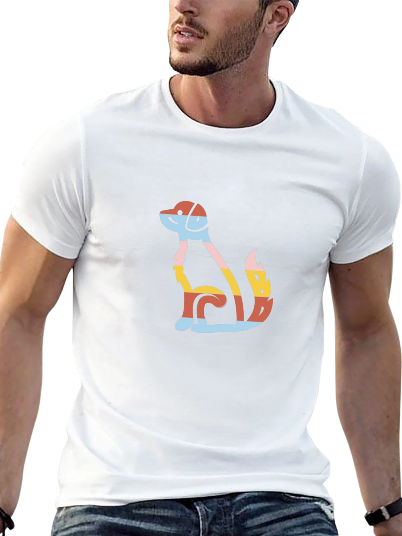 Colorful Dog Graphic T-Shirt – Modern Dog Lover Tee