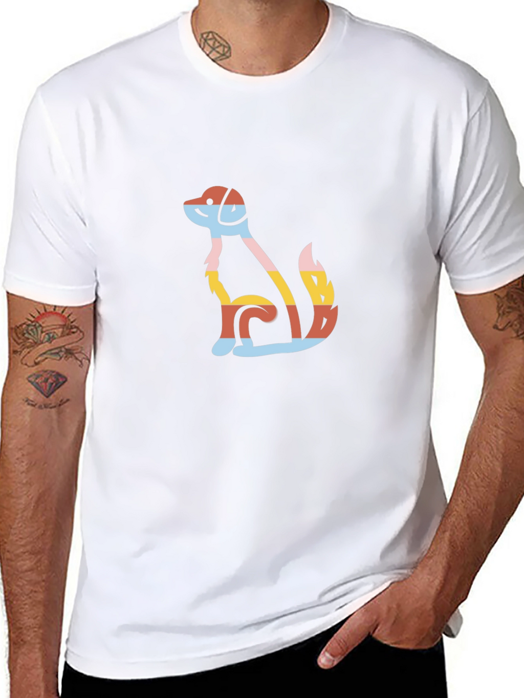 Colorful Dog Graphic T-Shirt – Modern Dog Lover Tee