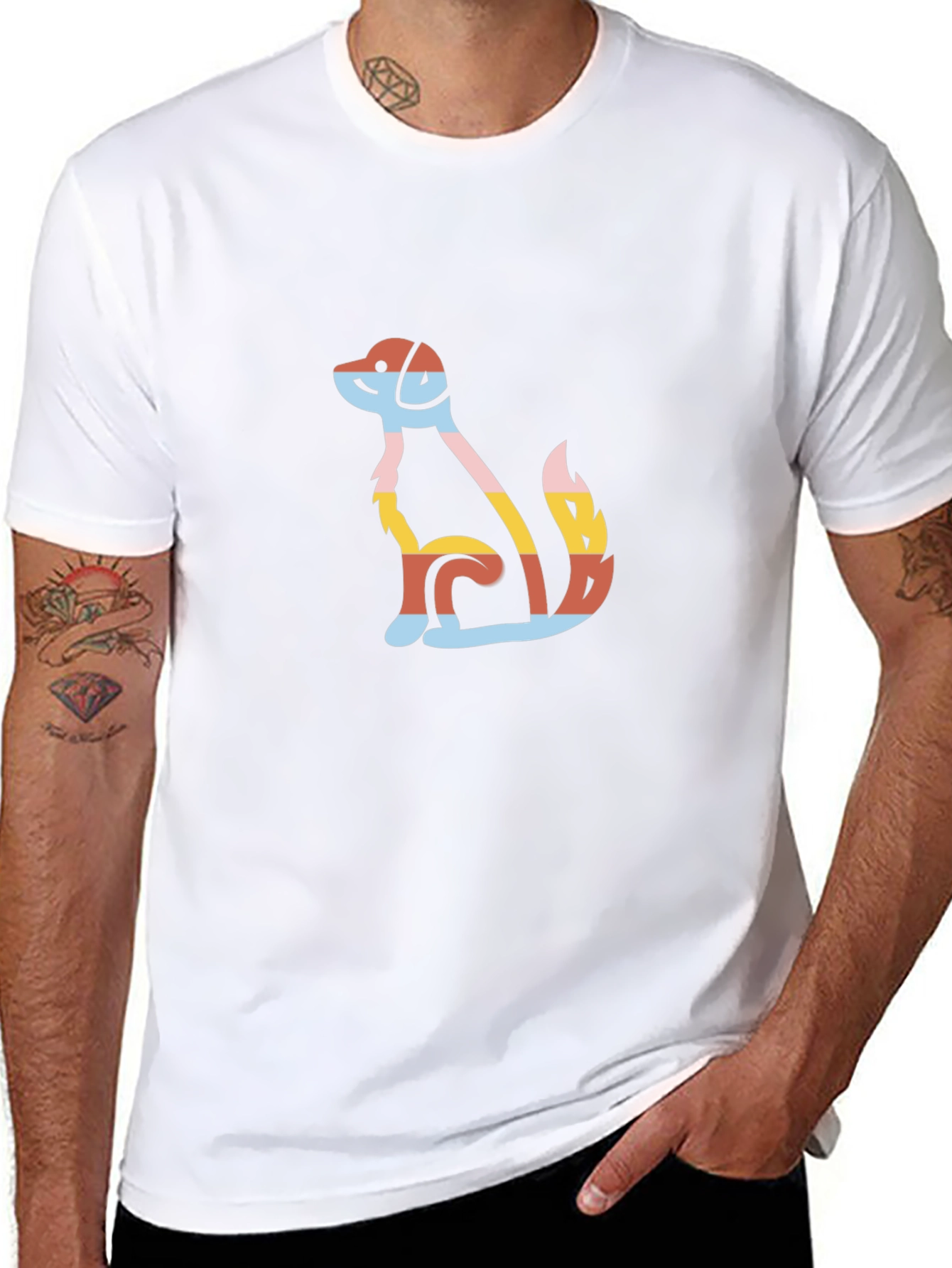 Colorful Dog Graphic T-Shirt – Modern Dog Lover Tee