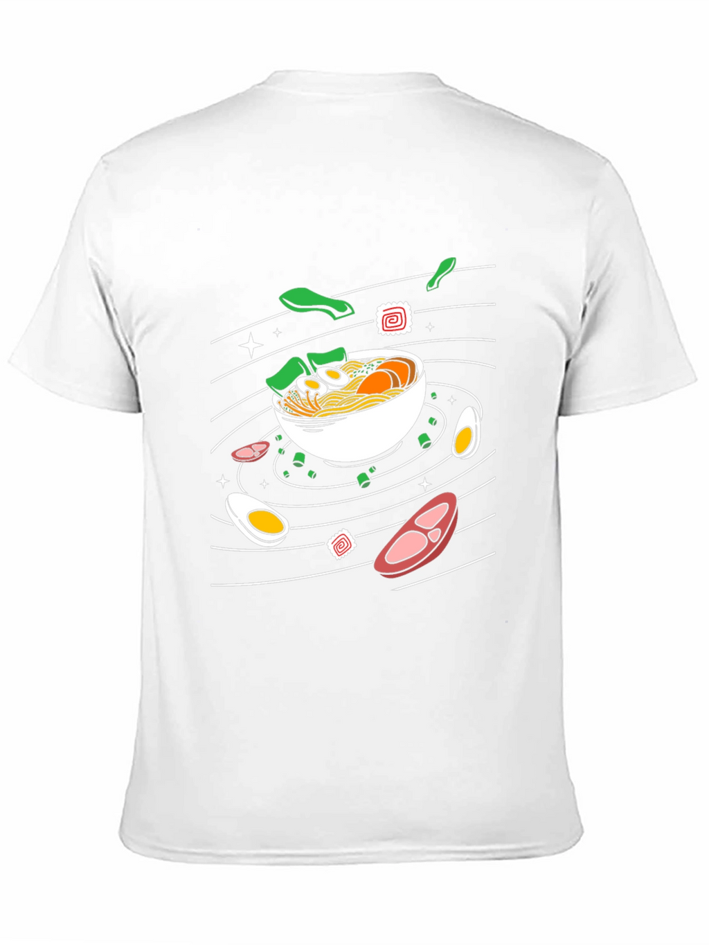 Ramen Noodles Graphic Print Black T-Shirt