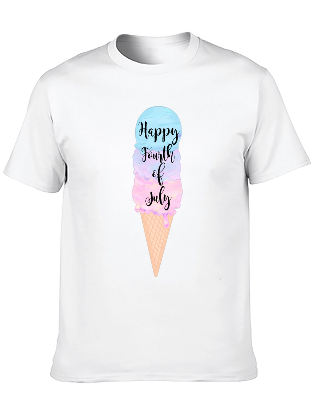 Happy 4th of July Ice Cream Cone Graphic Tee