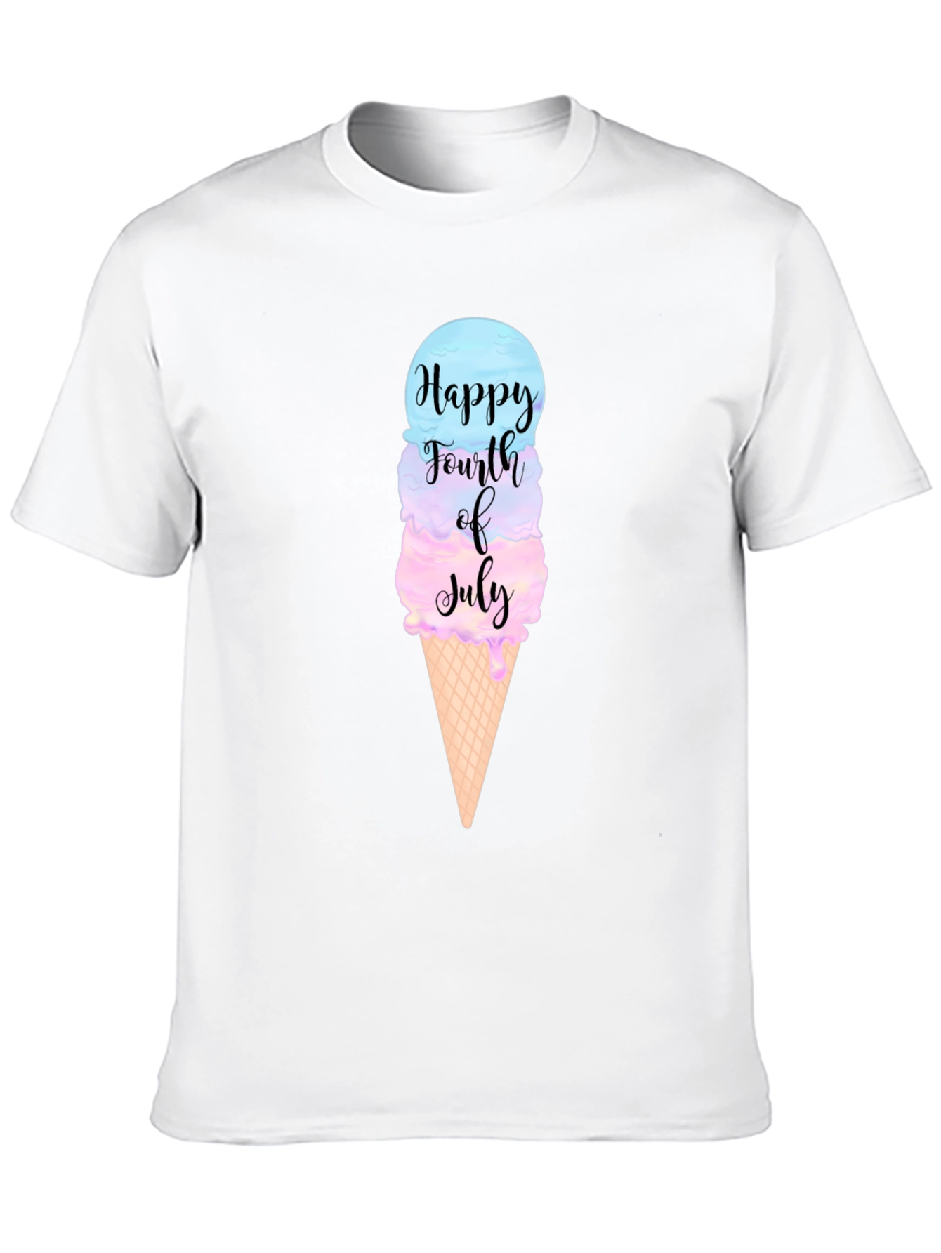 Happy 4th of July Ice Cream Cone Graphic Tee