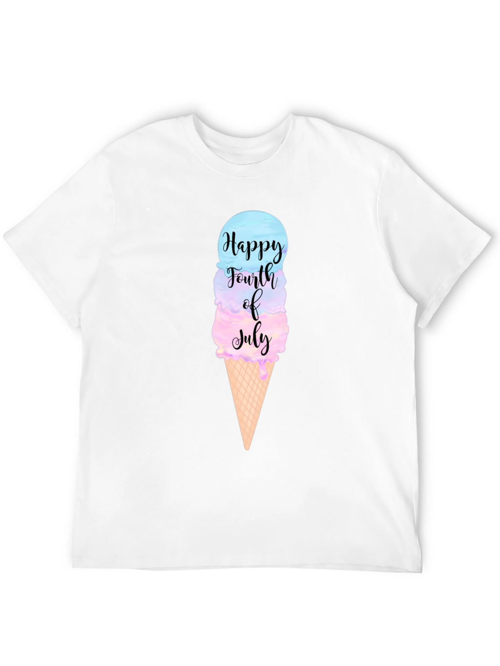 Happy 4th of July Ice Cream Cone Graphic Tee