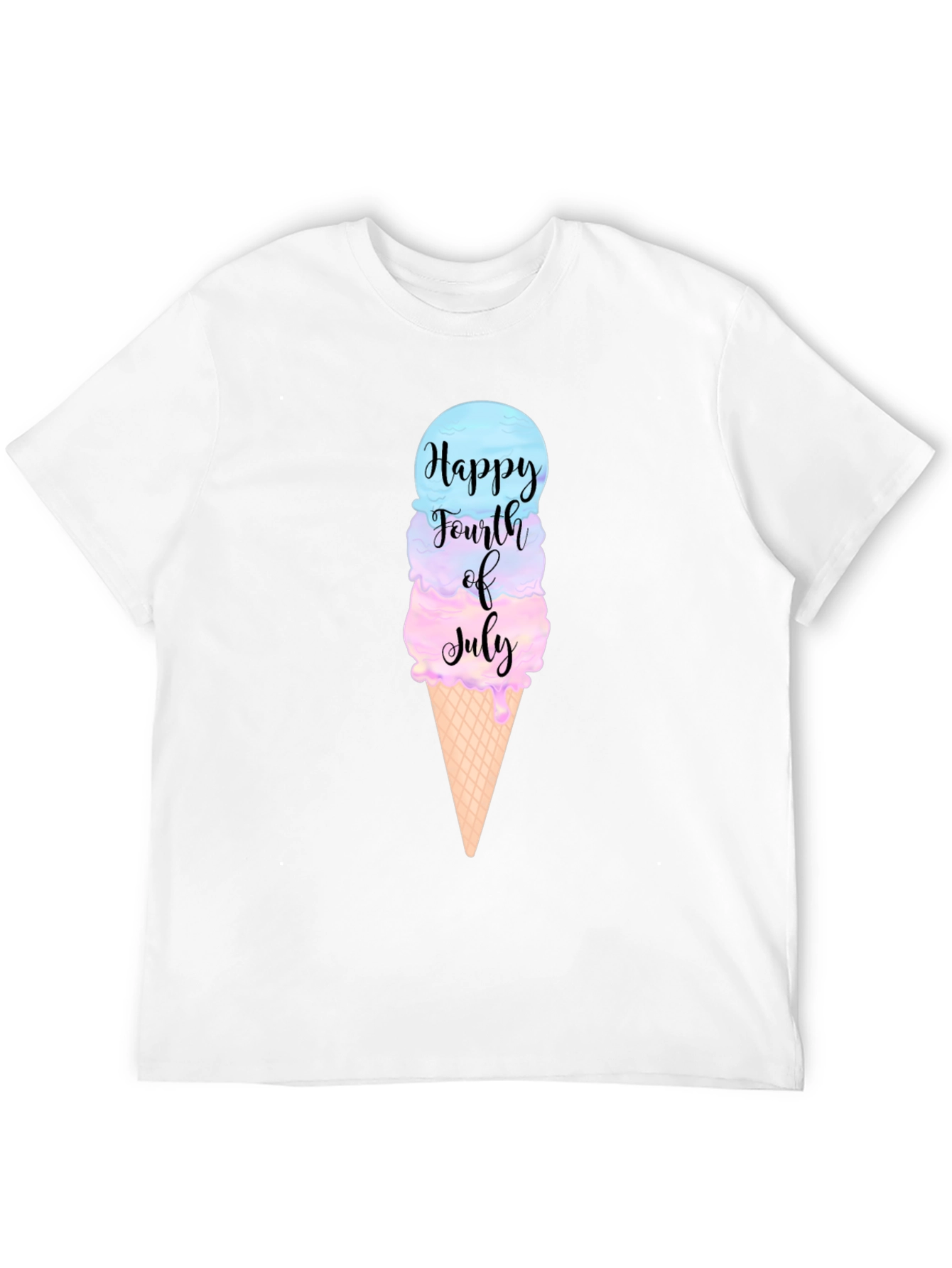 Happy 4th of July Ice Cream Cone Graphic Tee