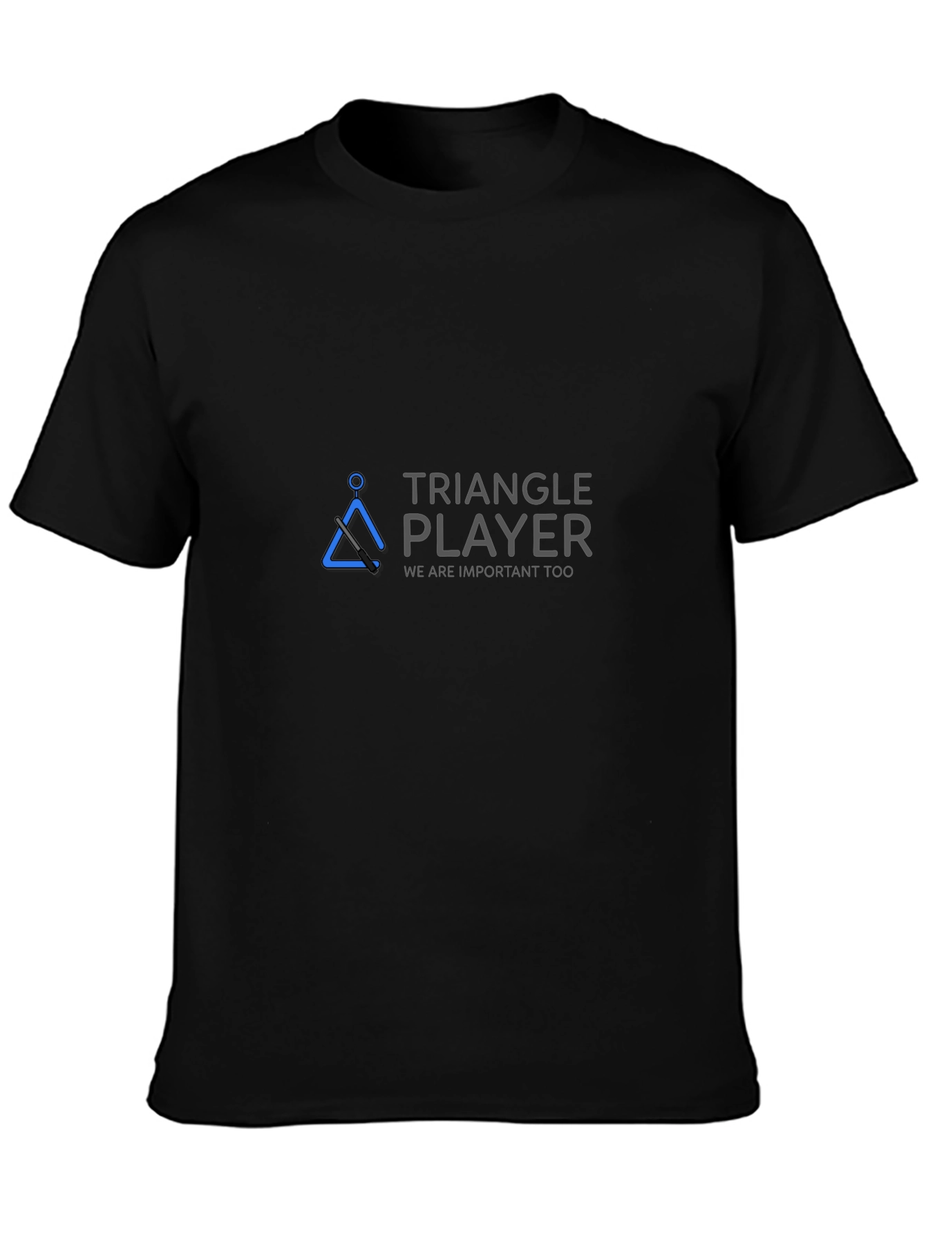 Triangle Player Black T-Shirt - Musician Humor Tee