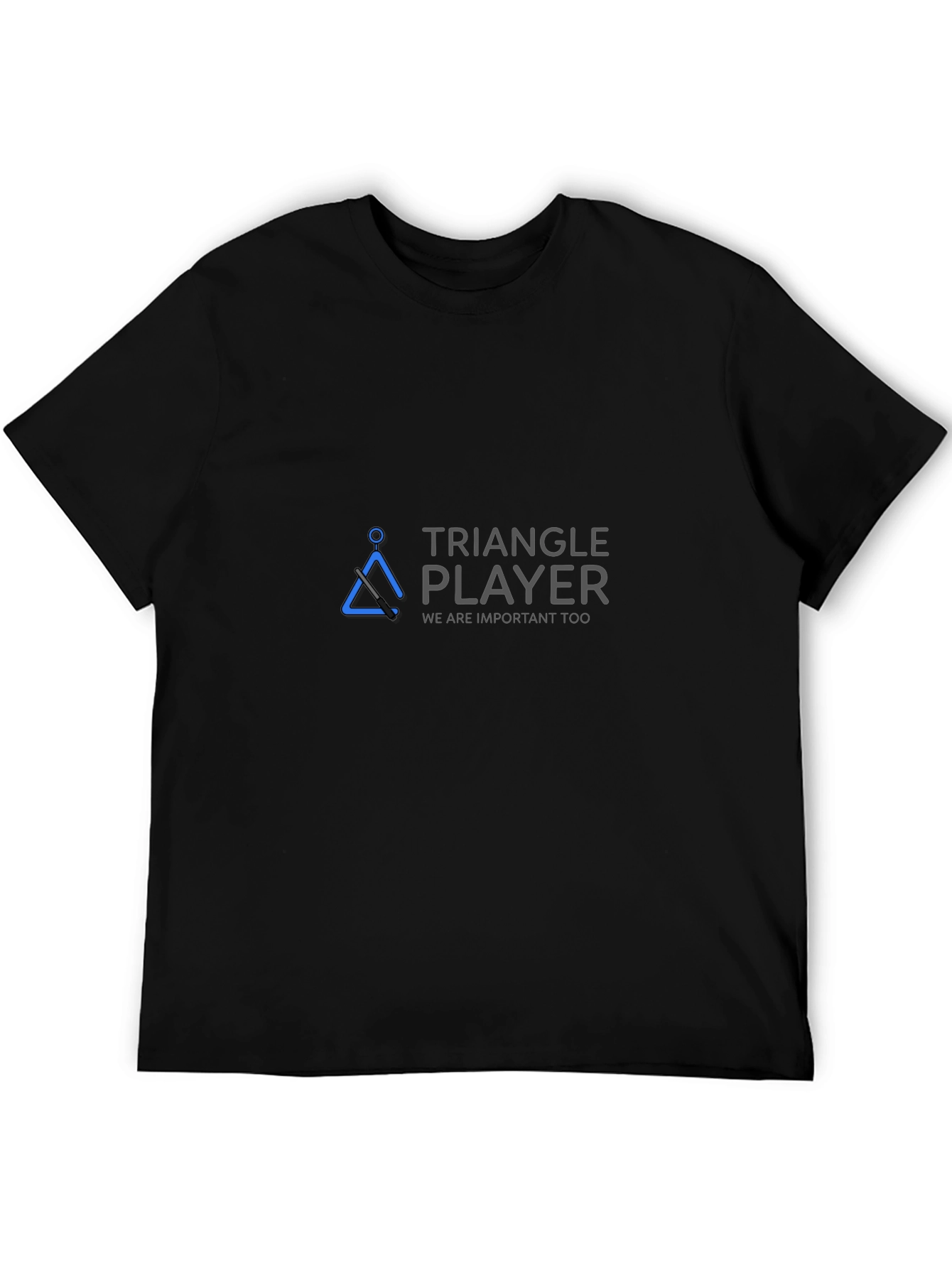 Triangle Player Black T-Shirt - Musician Humor Tee