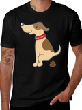 Funny Dog Poop Cartoon Black T-Shirt